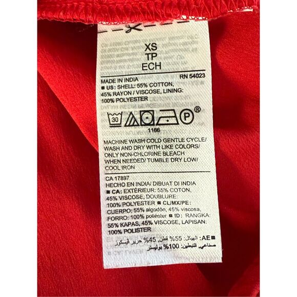 Old Navy Red Floral Waist Defined Flutter Sleeve Dress Womens SZ XS - Picture 11 of 12